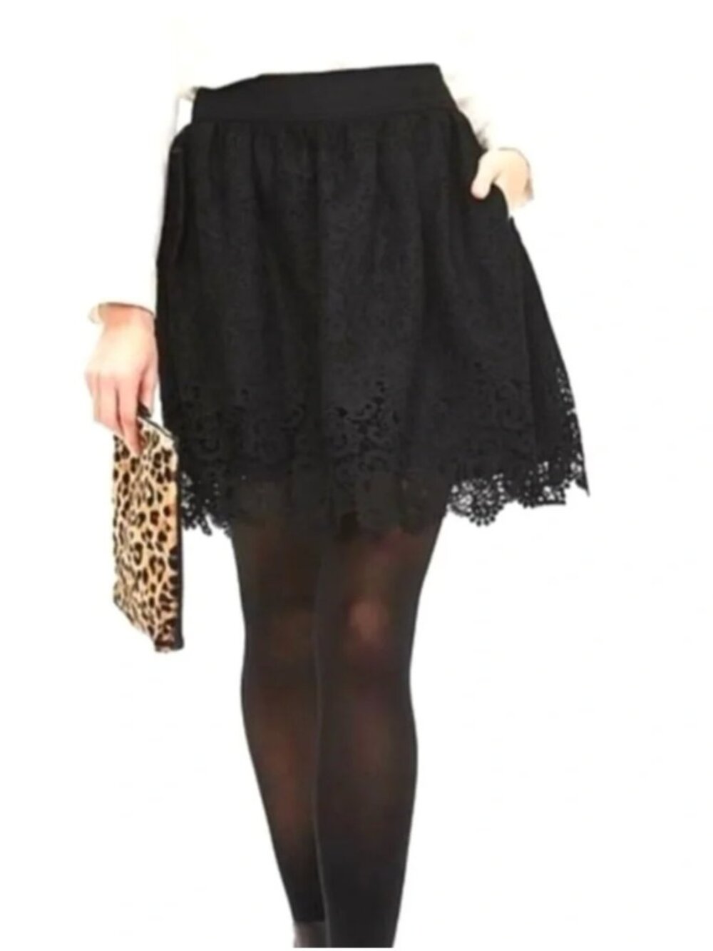 Banana Republic NWT Black Heritage Lace Fit-and-Flare Skirt - Size 16